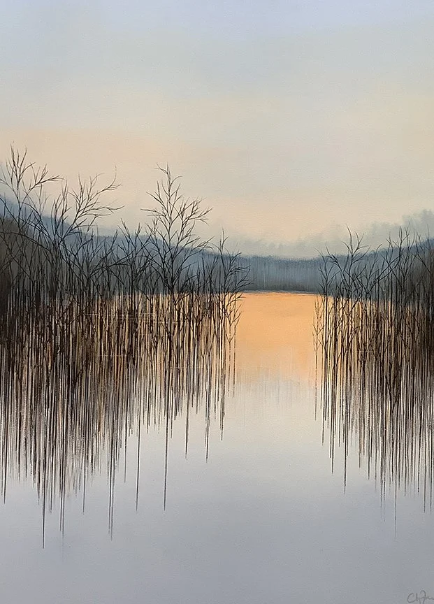   Thin Veil , 25×19, acrylic, ink on panel, $1495 