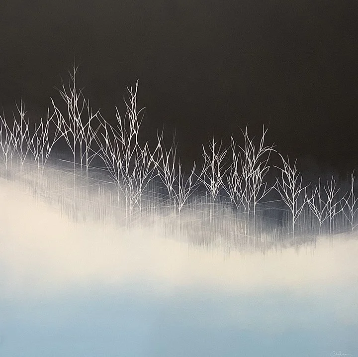   Crystalline Connection , 26×26, acrylic, ink on panel, $1950 