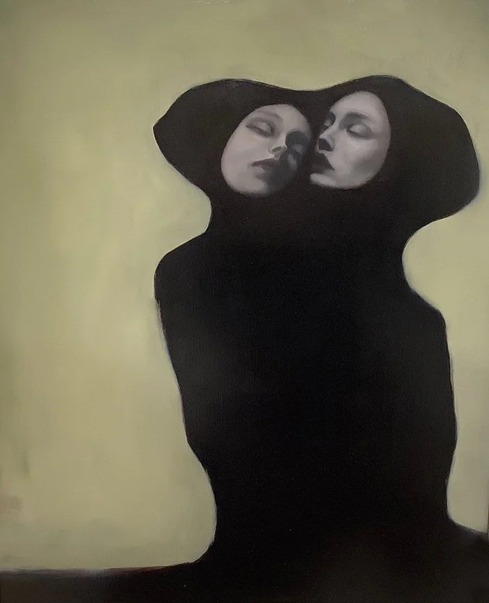   Lovers no.3 , 18×16, oil on panel $2250 