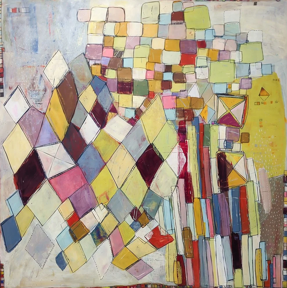   Where Order Meets Chaos,  40×40, acrylic on panel SOLD 