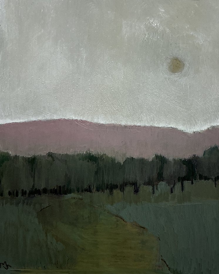  Rainy Haze , 15×14, oil on panel, $795 