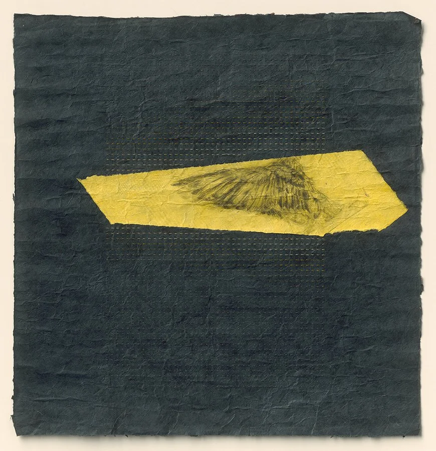 “Sunset”, 27×27, etching, running stitches on handmade paper, $2200 