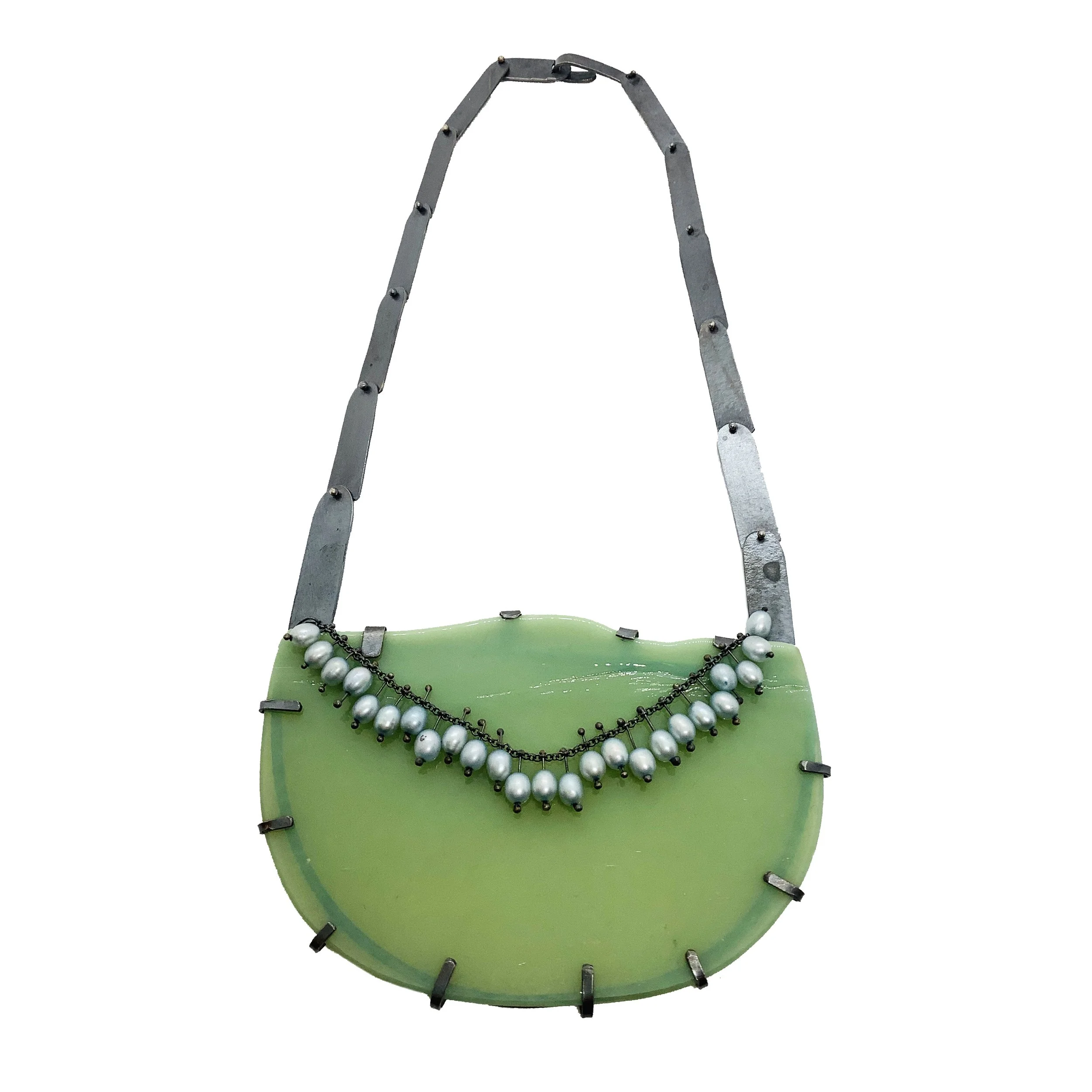 Czech Glass & Pearl Necklace by Karen Gilbert