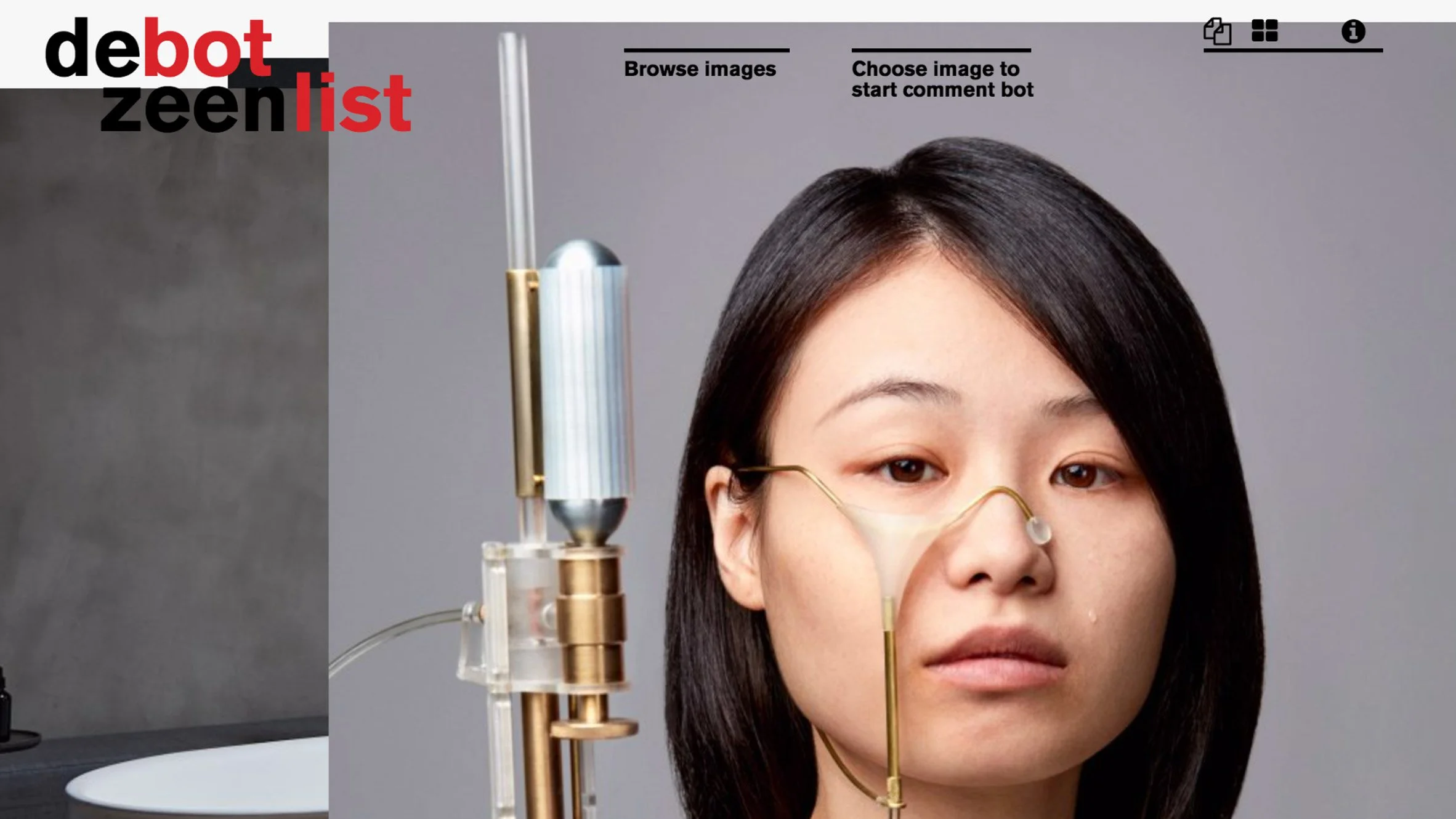 This work is a data analysis of titles, comments and images mediated from the Design section of the website dezeen.com. The Design section as a first case study of Dezeen content. One years’ worth of content from April ’16 to April ‘17 was scraped and re-composed into the Dezeen Bot List, using machine learning, a technique that can teach an algorithmic bot a specific language. The Dezeen Bot has been taught the language typically used by users of the Dezeen comments section. The resulting text might be strange, fragmented and ‘dis-informative’ though similar in style, tone and substance to the original comments. Dezeen Bot List references an ironic twist on the Dezeen Hot List. In the design section of Dezeen, the contrast between highly curated articles/titles and uncontrolled, blunt and often vicious user’s comments – sporadically appearing here in there on the platform – sparked our interest. We wanted to explore the ‘backend’ of this curated journalistic language, next to the emotive tone of comments through data analysis. This allowed us to reflect on editorial patterns adjacent to commenter behaviour in an archival, quantitative or fact based manner. Working together with programmer Jayson Haebich, this backend language was collected, deconstructed and re-arranged in chronological order and positioned in scrolling lists of nouns, names, verbs and adjectives. Through this chronological arrangement of words, from most used to least used, the dominant semantic ideology of titles and comments unfolds. Words can be highlighted to appear again in the context of either the title or the comment which provides an analytical tool for observation. www.dezeenbotlist.com Collaboration with Anastasia Kubrak , Isabel Mager and programmer Jayson Haebich