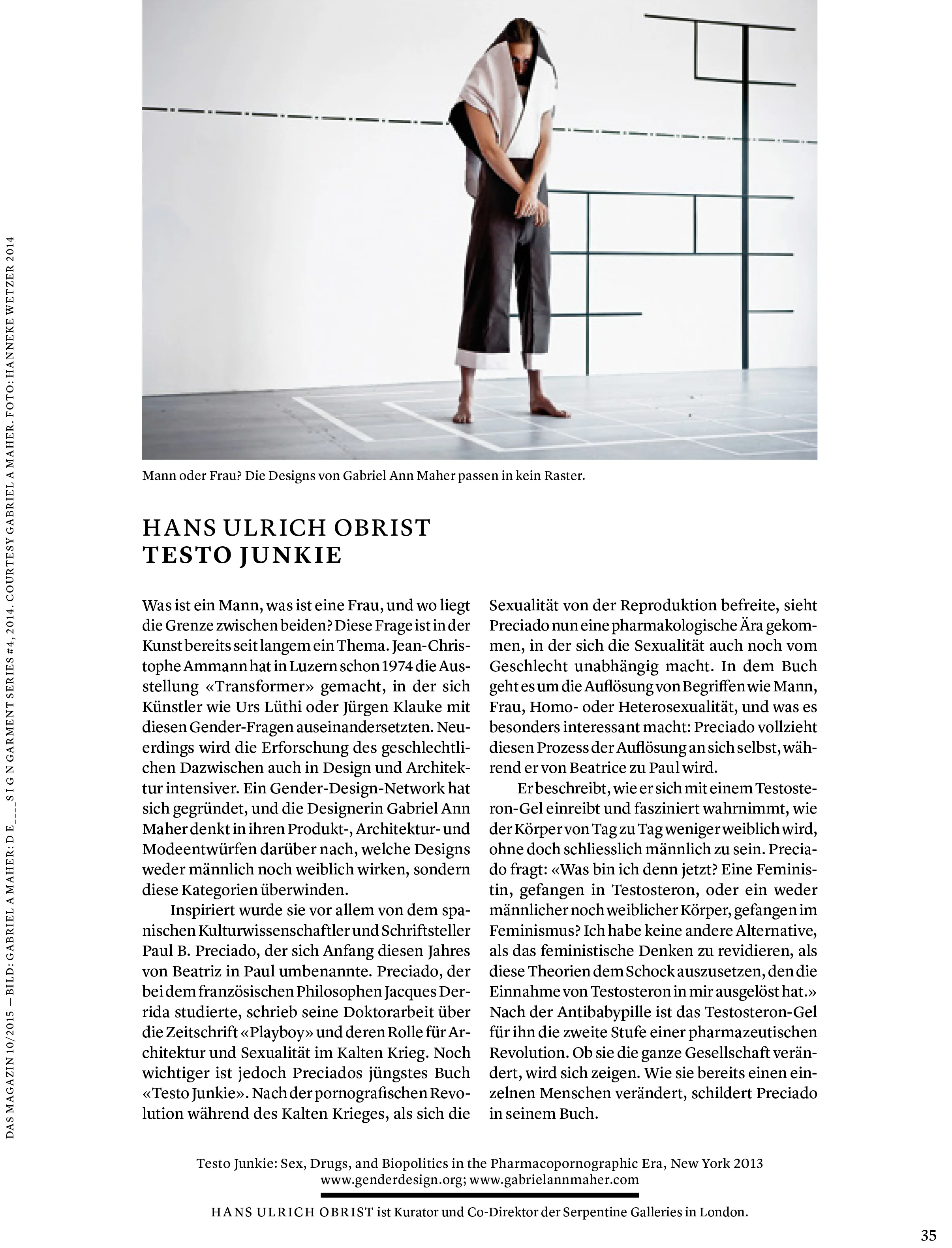 Words by Hans Ulrich Obrist Published 2015, in print, Das Magazine