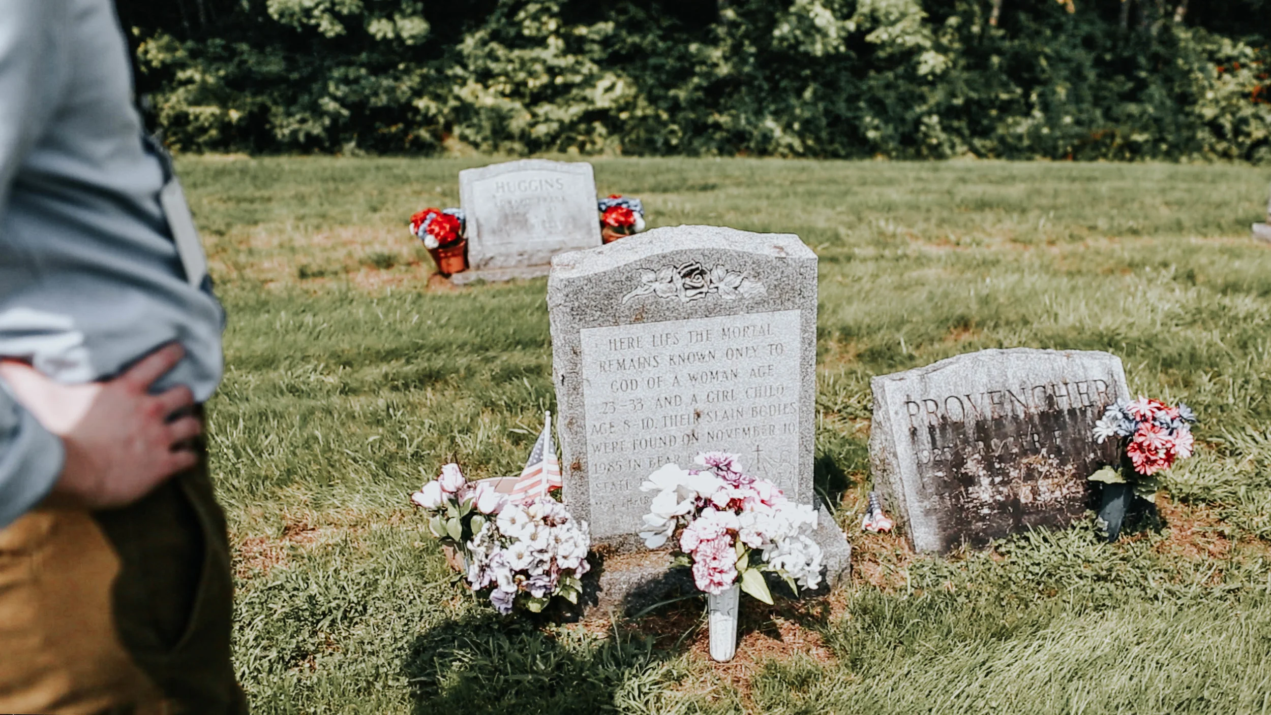 The headstone placed on the grave where the first set of remains were buried.