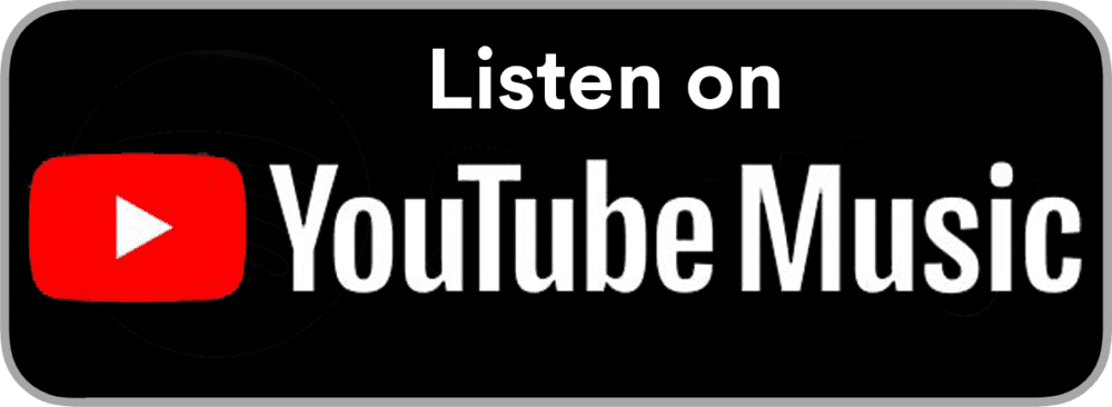 Black rectangular button with the YouTube play icon and the text 'Listen on YouTube Music.'