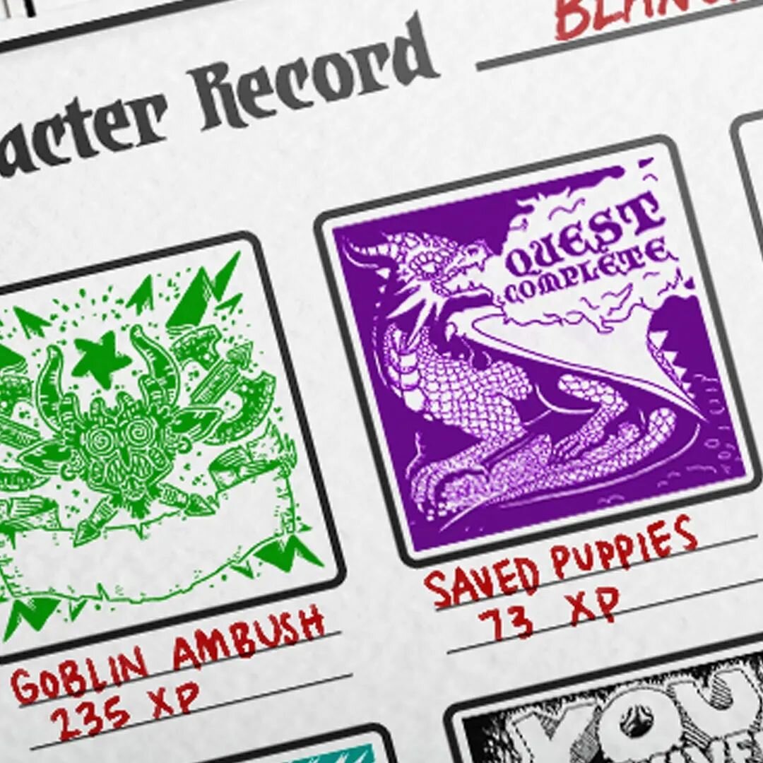 We're live with our RPG stamps Kickstarter!  Ideal for solo journal RPG play, conventions, and ongoing campaigns.