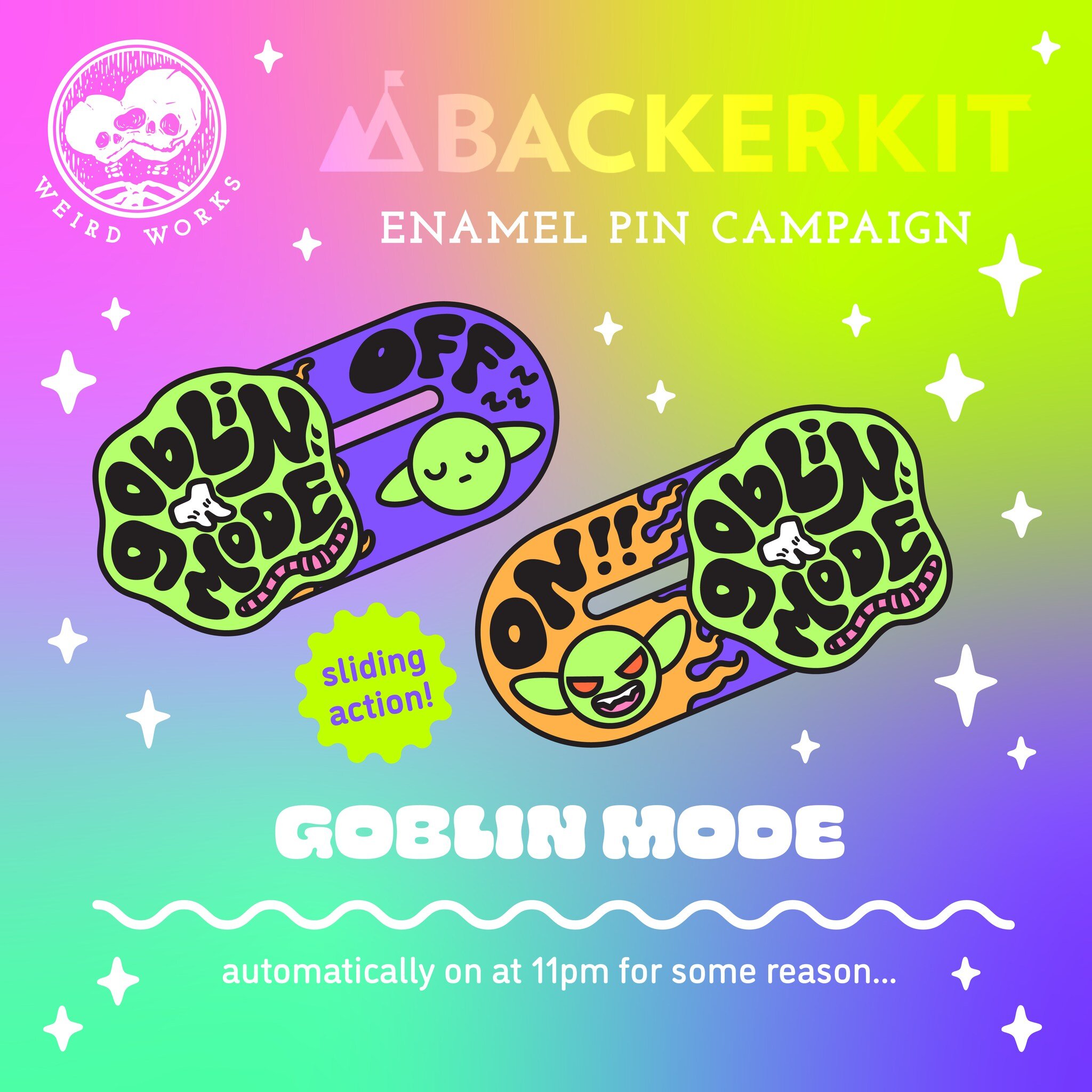 Our new enamel pin campaign is live! We've got many goblin-based pins, and even a secret freebie pin if you also back our partner's campaign: @@evoleye Check the ⛓ in our bio for more info!