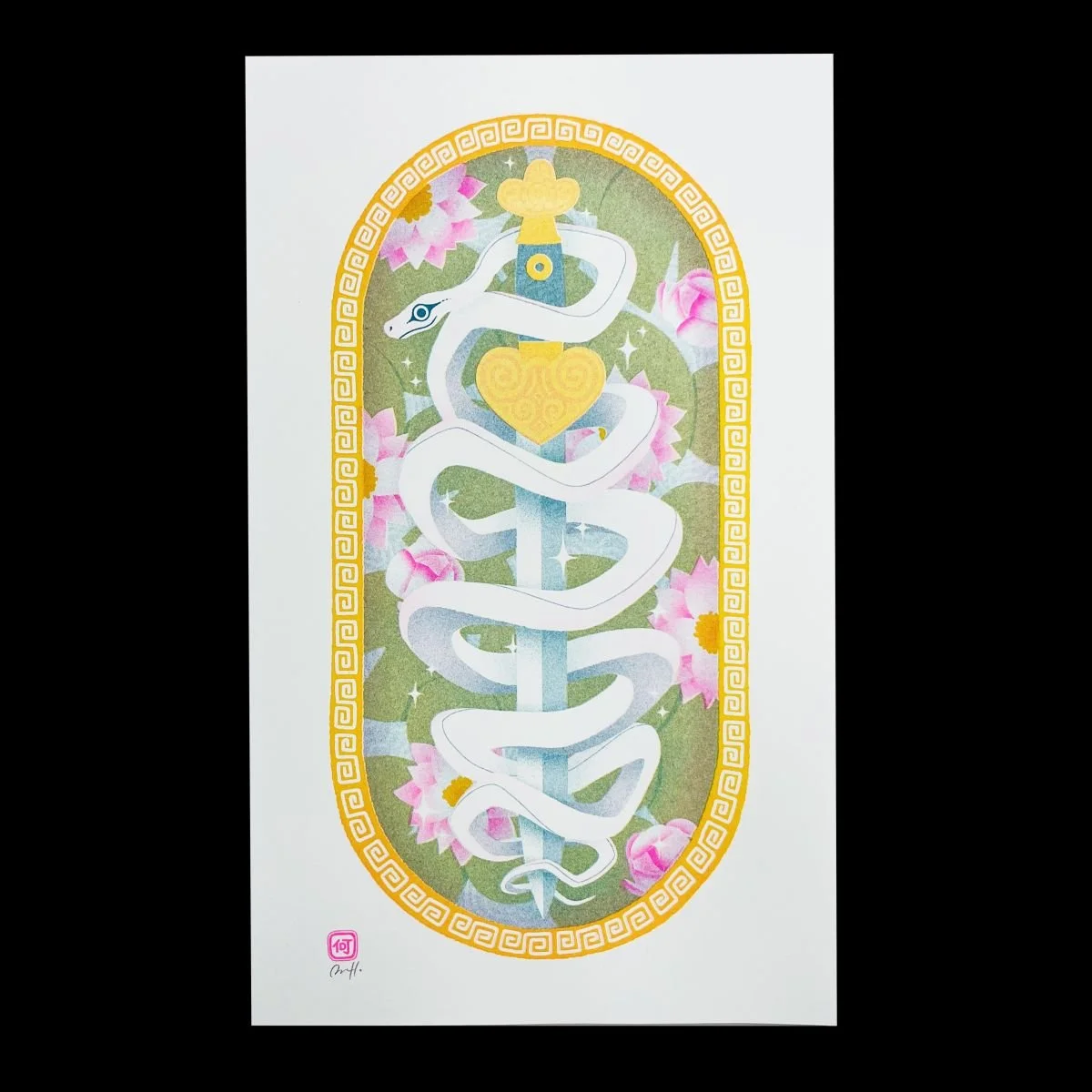 White Snake ✦ Riso Art Print