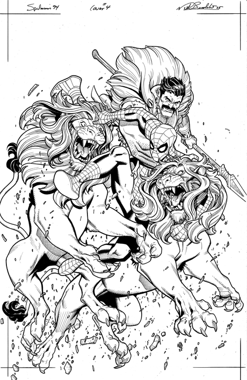 Nick Bradshaw | Spiderman "94cvr#4 Spiderman VS Kraven the Hunter | Art by Canucks