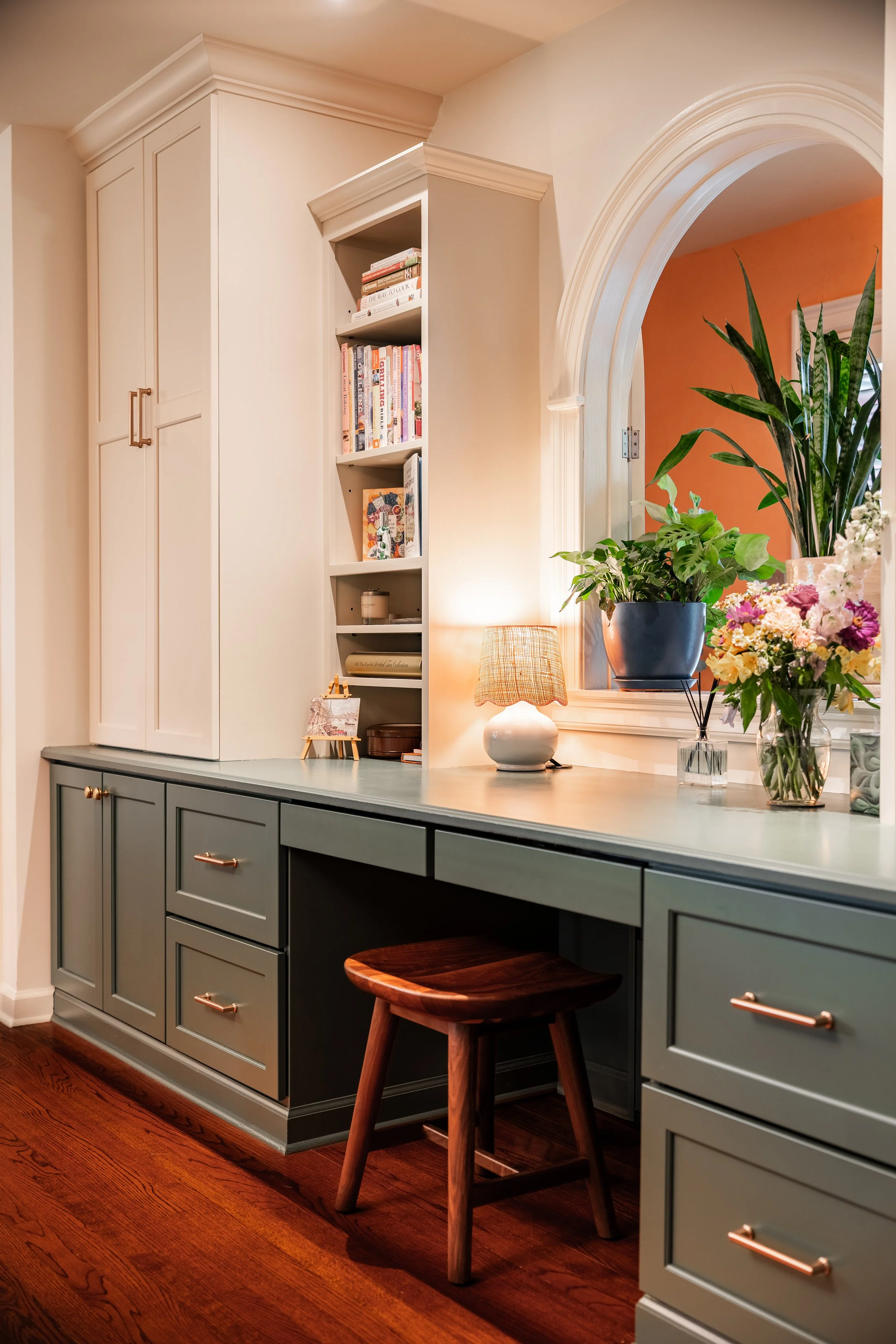 White and Green Cabinets