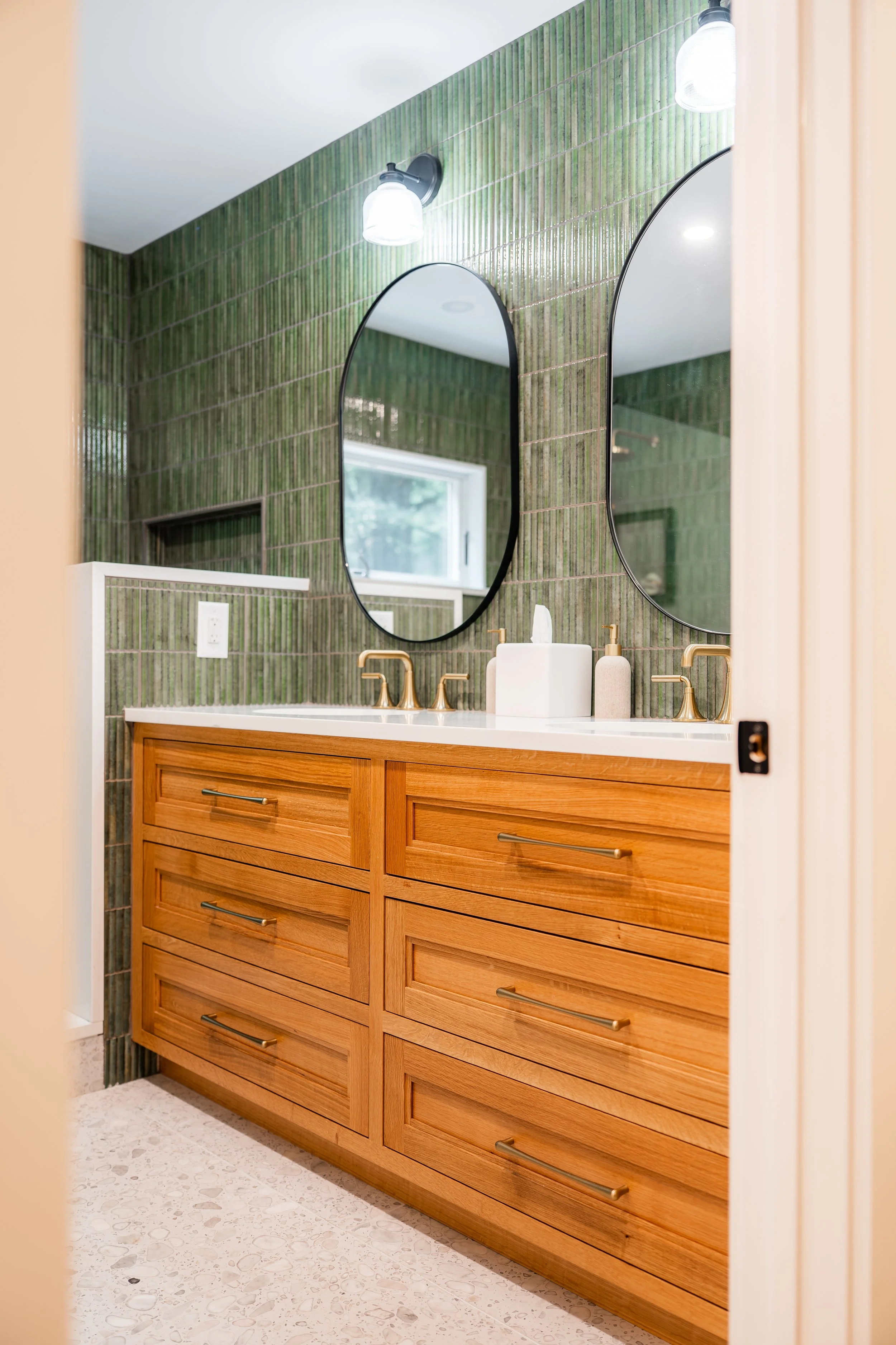 Natural Quarter Sawn White Oak Double Sink Vanity