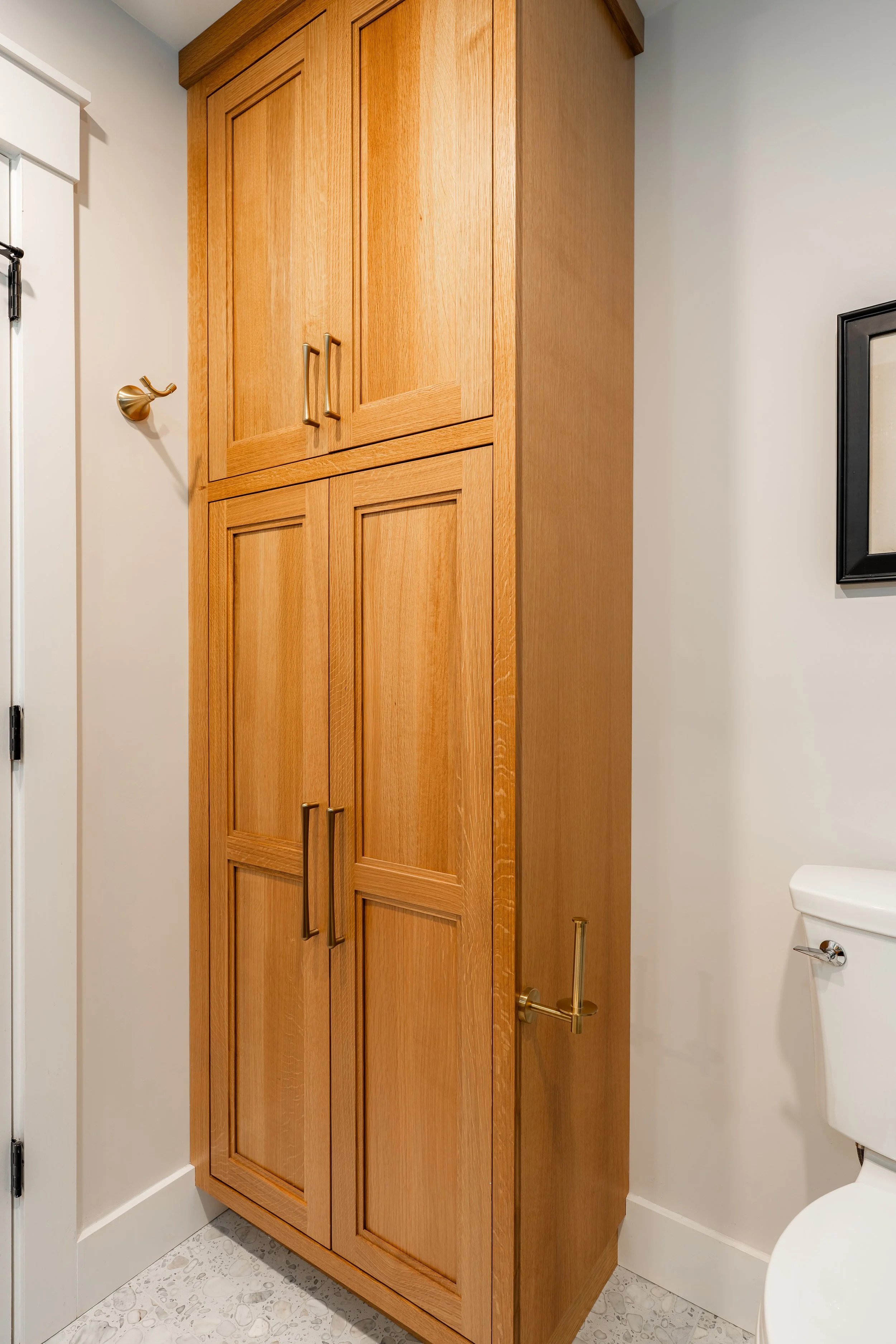 White Oak Bathroom Linen Cabinet
