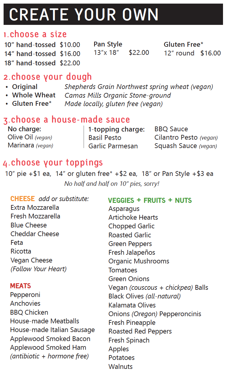 Pizza beer wine + salad delivery restaurants in Portland, Oregon