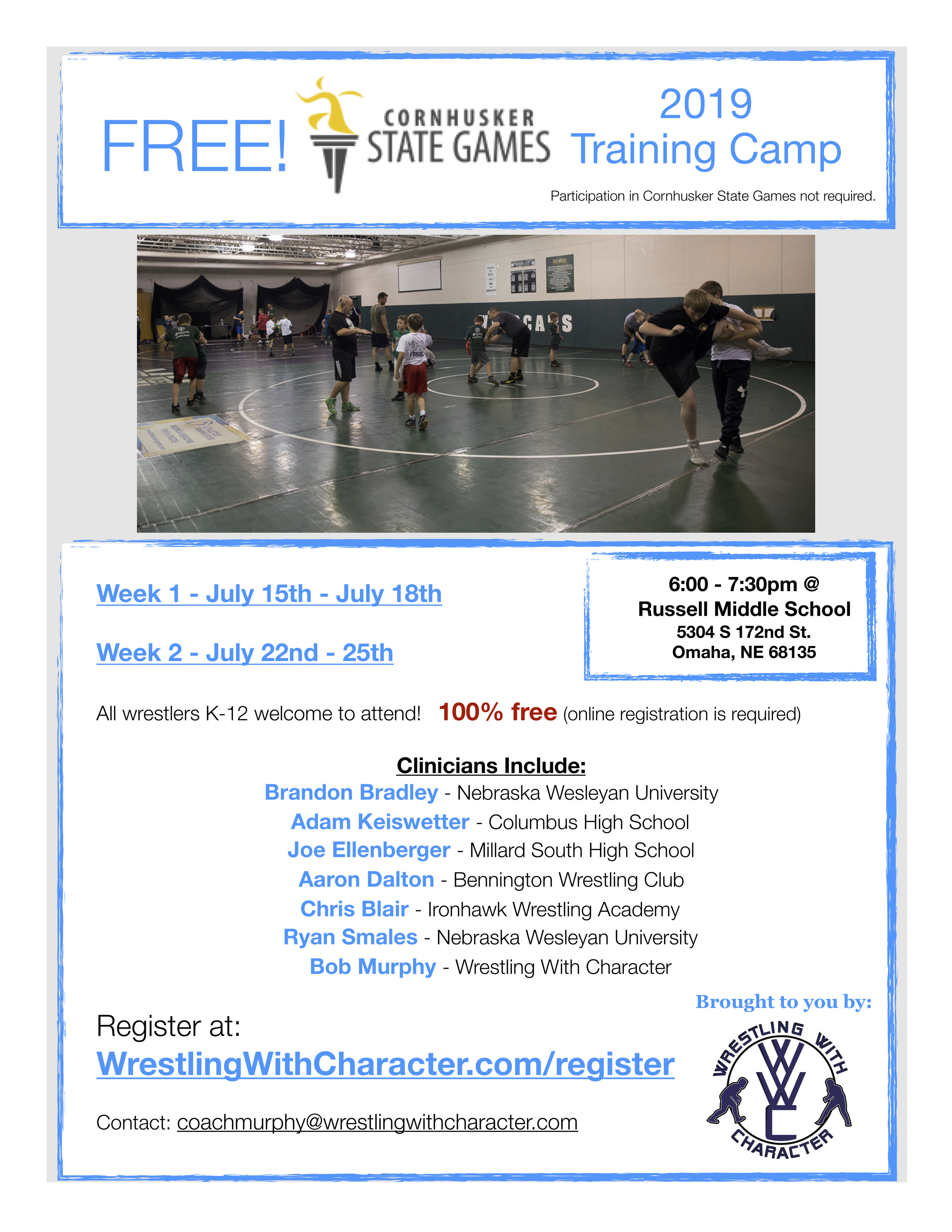 FREE Summer Clinic! — WRESTLING WITH CHARACTER Wrestling With Character