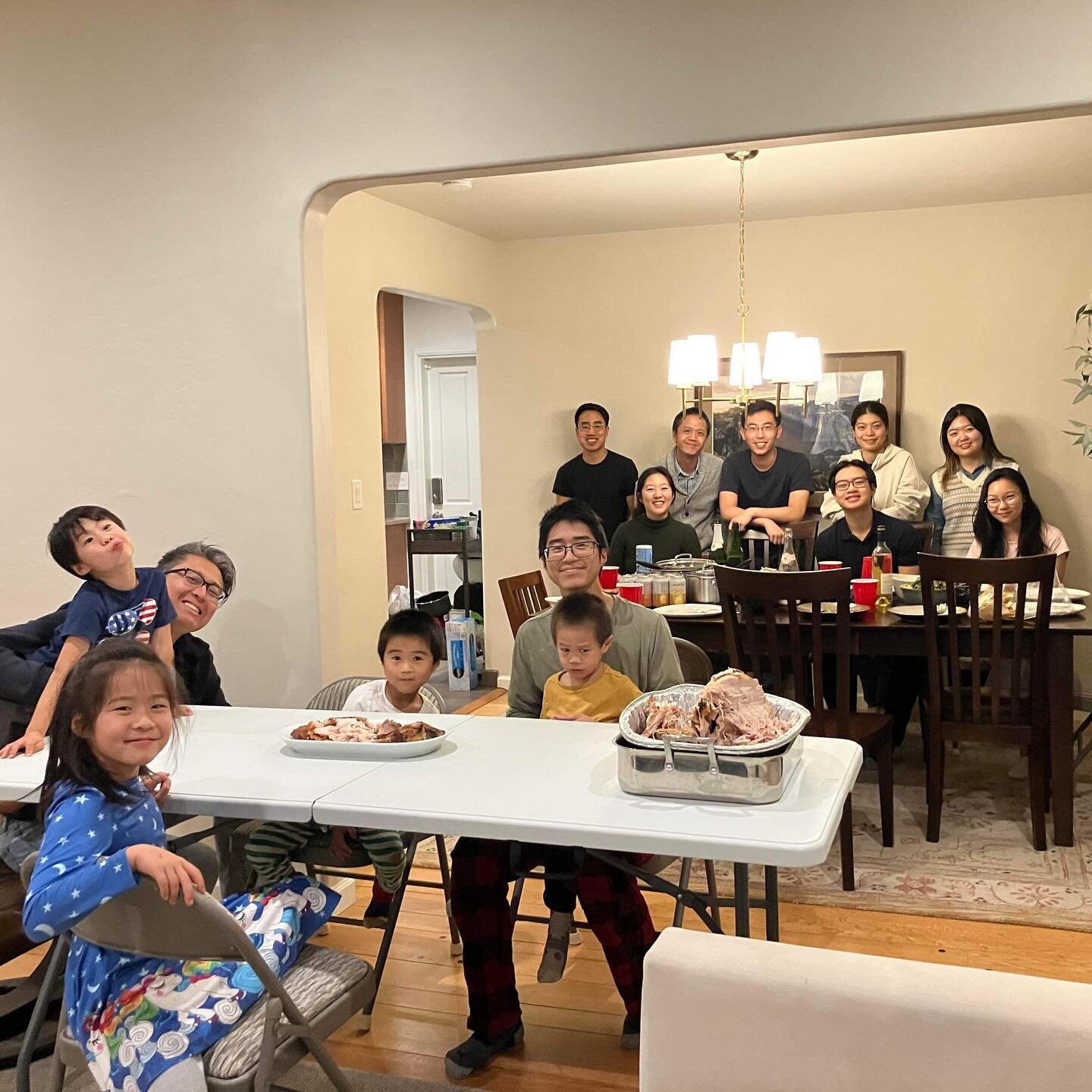 Ending the Thanksgiving weekend highlights off with Richard and Olivia Lu, from our young adult fellowship, LSF:

&ldquo;Berkeley small group at Nate's place for a happy Thanksgiving feast! Complete with roast beast 🙂

(but thankfully no grinches he