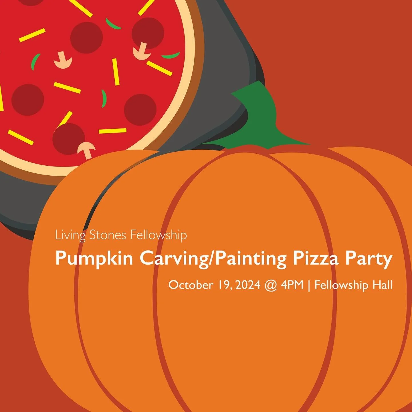 LSF&rsquo;s Fall Pumpkin Carving and Painting Pizza Party Night is just around the corner! 🎃

Please RSVP on the Facebook page by Thursday (10/17) and join us for some pumpkin fun this coming Saturday (10/19) at 4 pm in the Fellowship Hall.