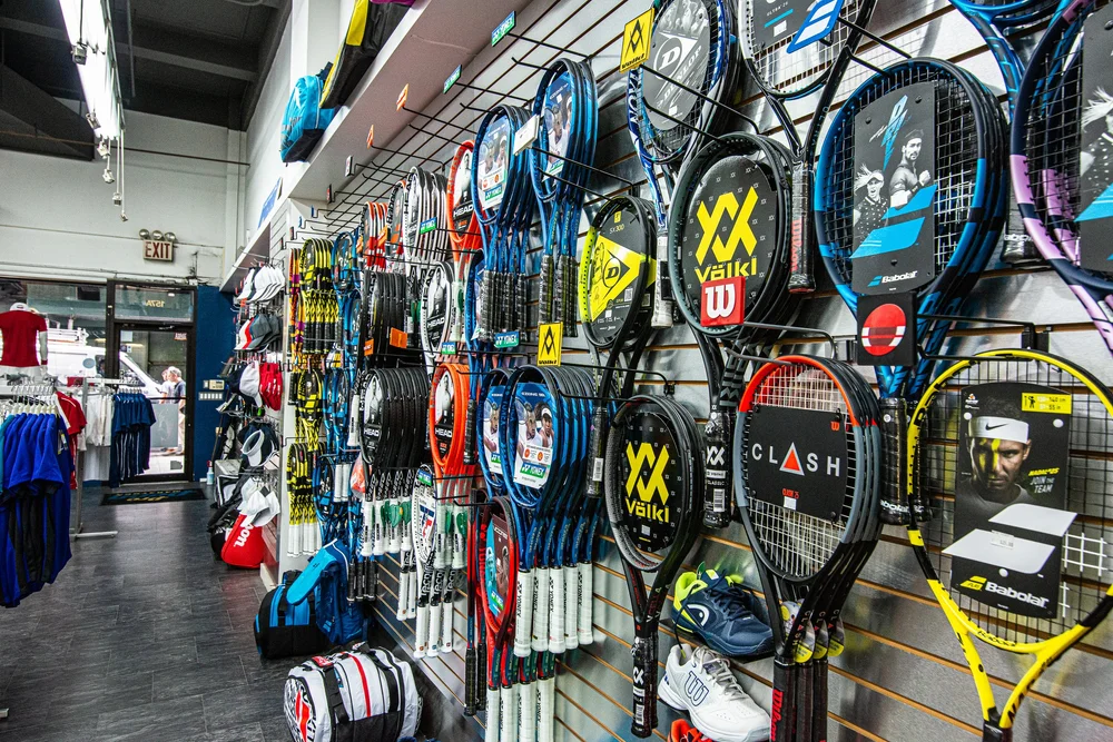 Professional tennis racquets wall