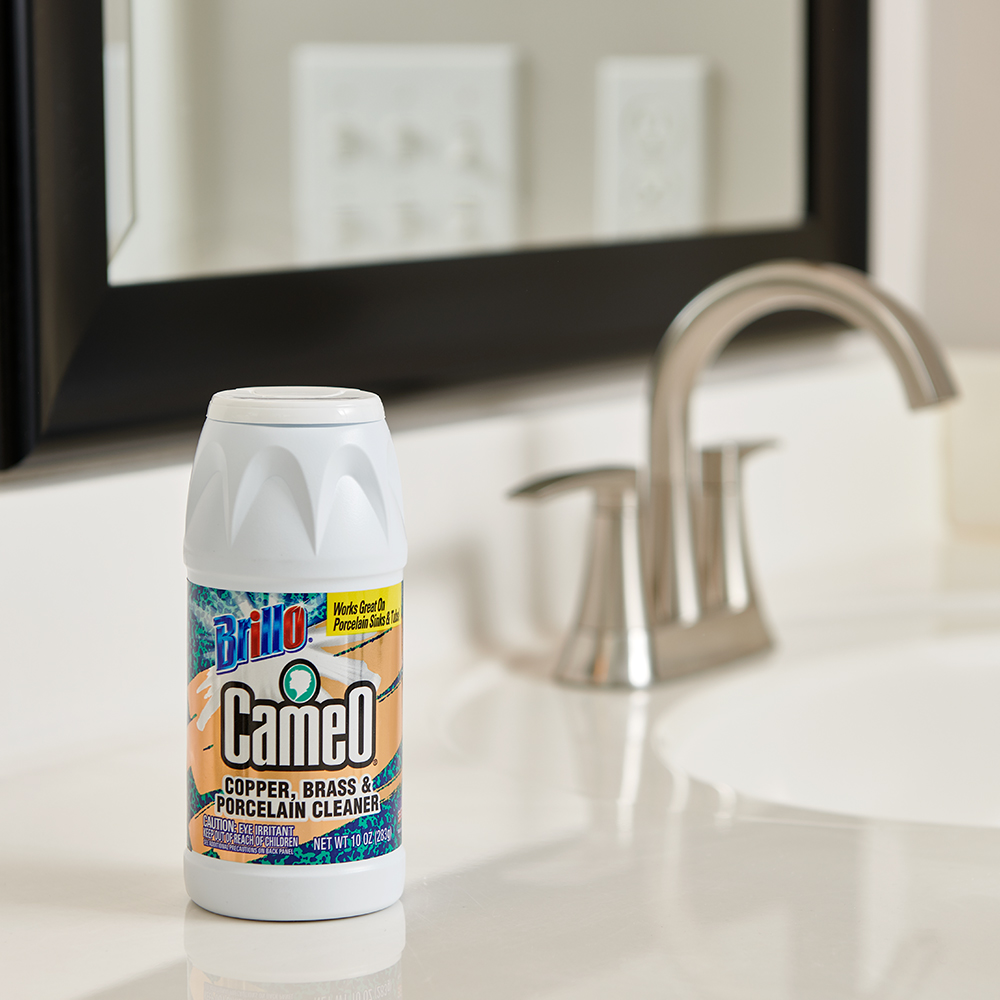 Brillo® Cameo® - Copper, Brass & Porcelain Cleaner on sink