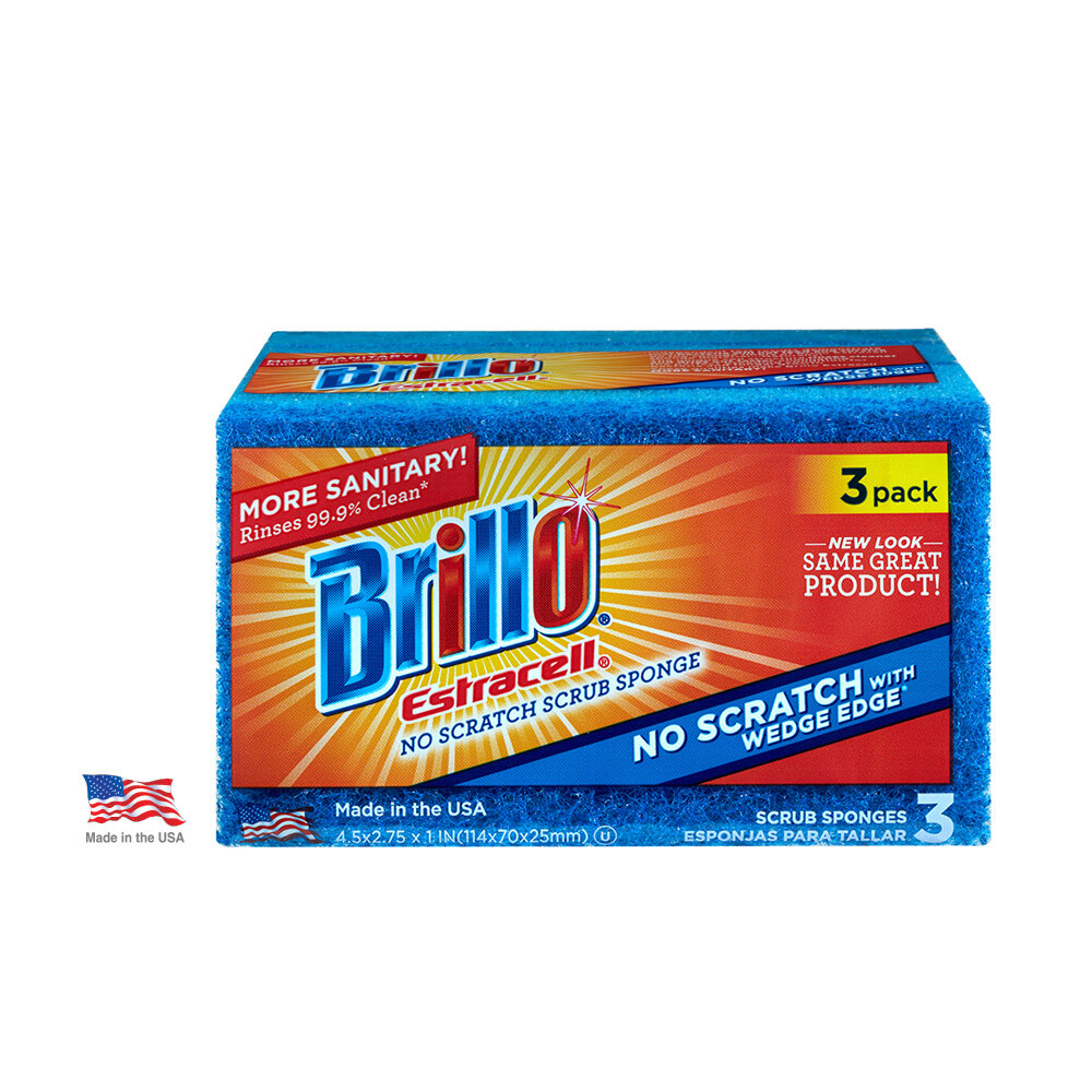 Brillo Scrub Max Kitchen Sponge (2-Count Case of 6), Blue