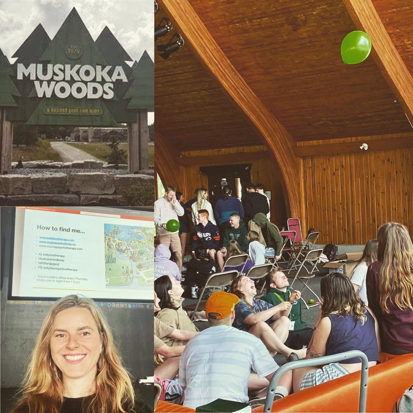 It&rsquo;s lovely to be presenting again. It&rsquo;s been a weird couple of years. I am grateful to be back at Muskoka Woods to talk to the 100 or so camp counsellors about how to support the mental health of their guests and take care of themselves 