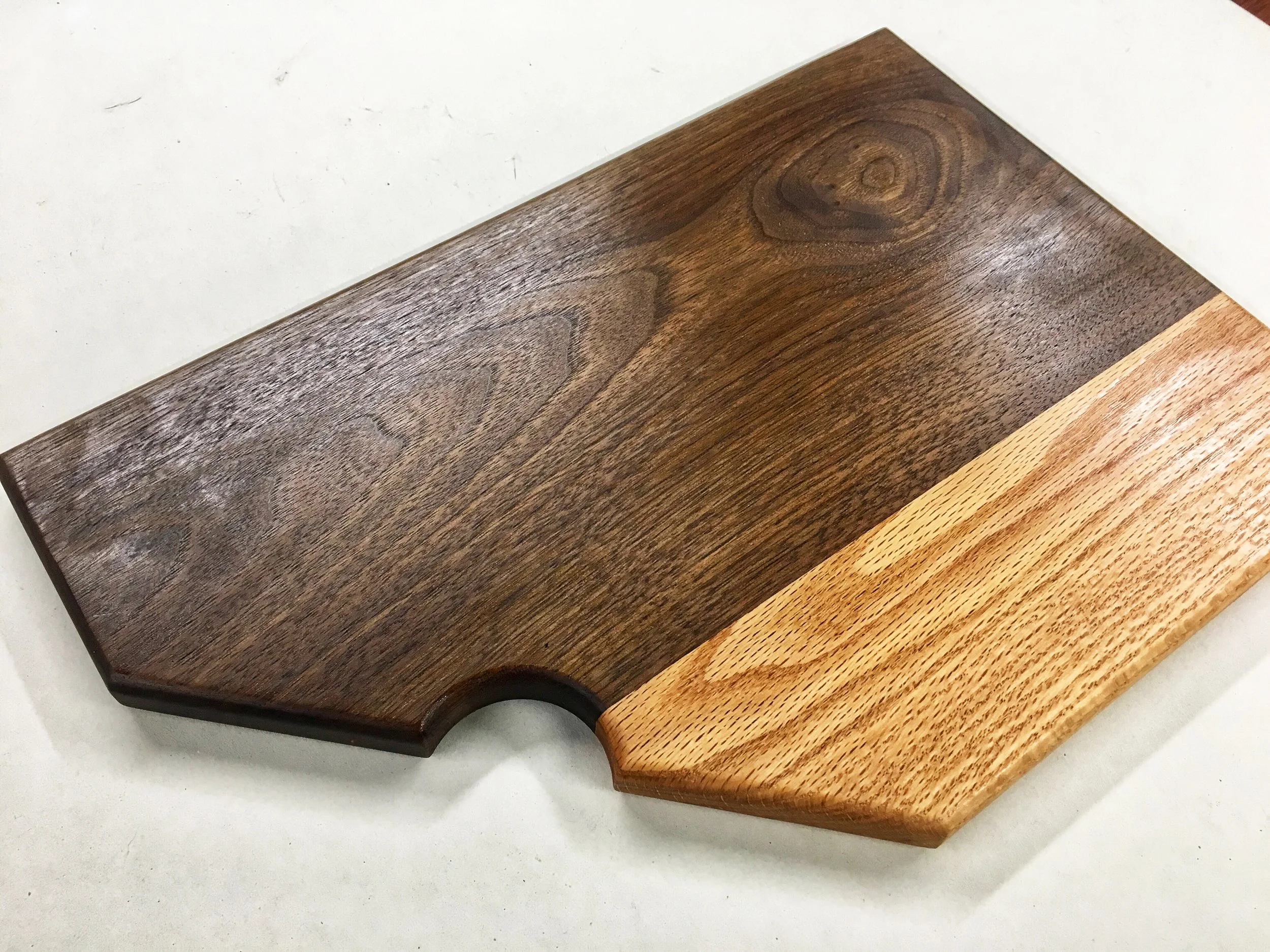 Modern Walnut &amp; Oak Cutting Board