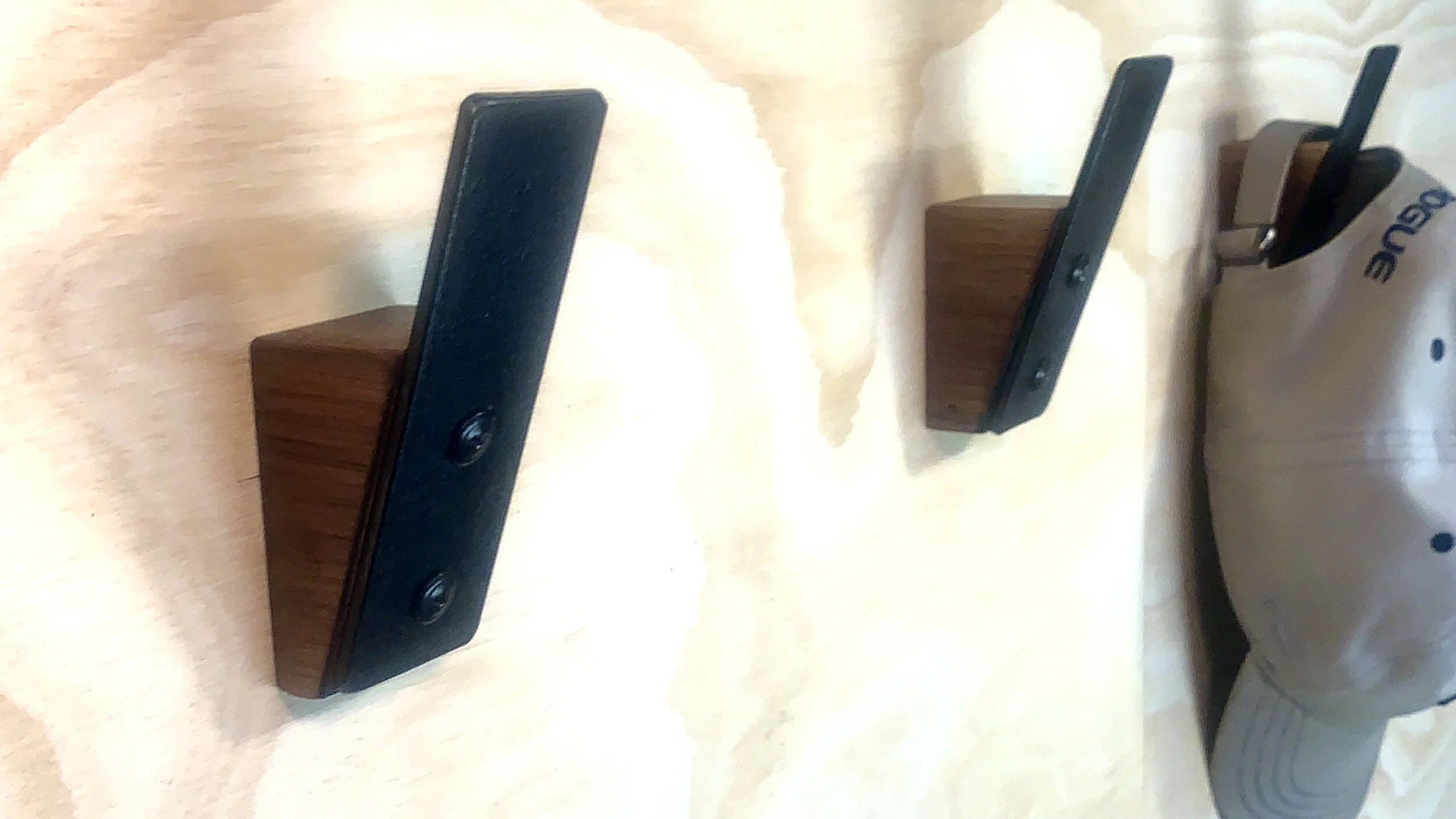 Minimalist Walnut and Metal Coat Hooks // DIY