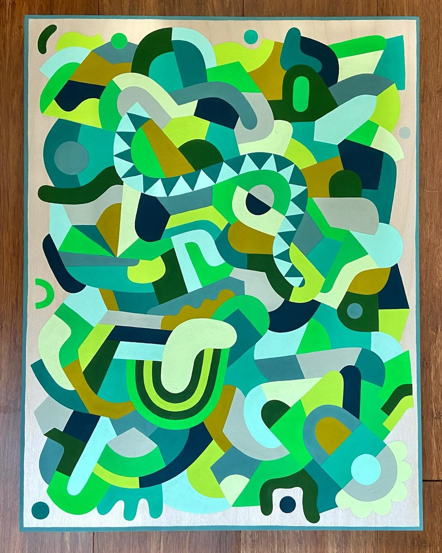 &ldquo;fern field love notes&rdquo; 
gouache on wood panel. SOLD.
