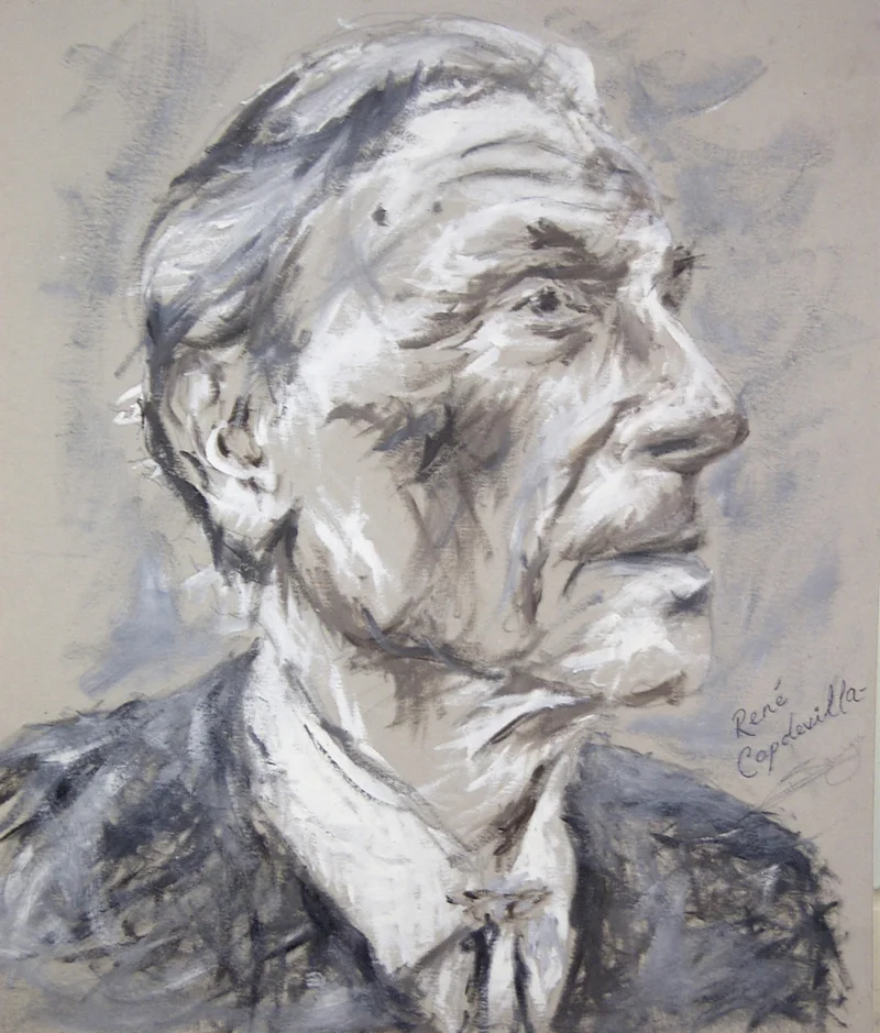  René II, 2001  Oil on board  Approx. 50 x 47cm  Unique piece  For sale 