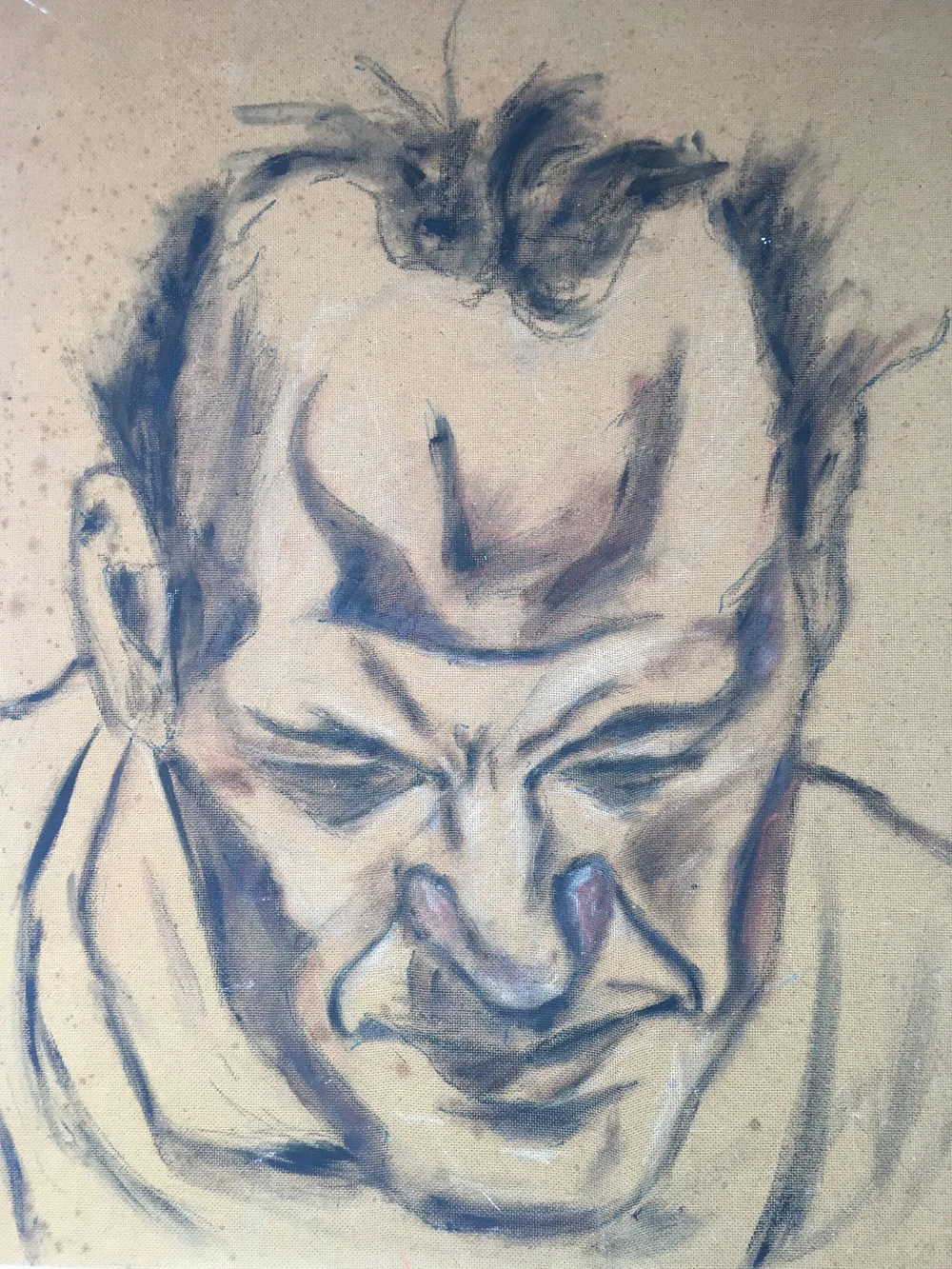 Sketch after Lucien Freud, 2001  Oil on board  Approx. 75 x 59cm  Original piece after Lucian Freud  For sale 