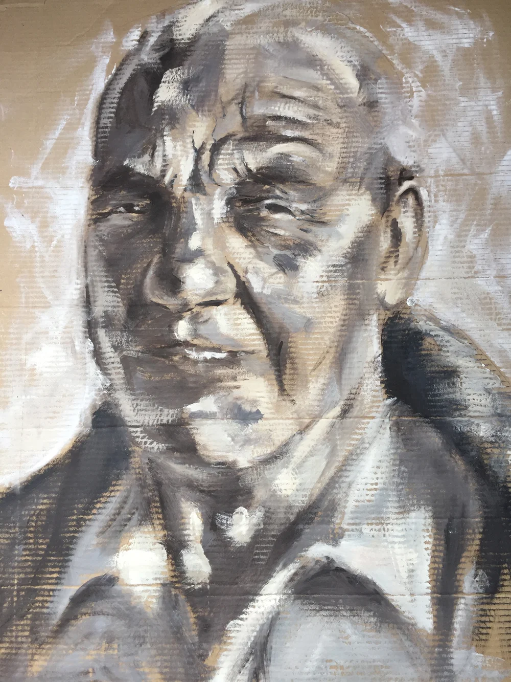  Peter, 2001  Oil on board  Approx. 85 x 75cm  Unique piece  For sale 
