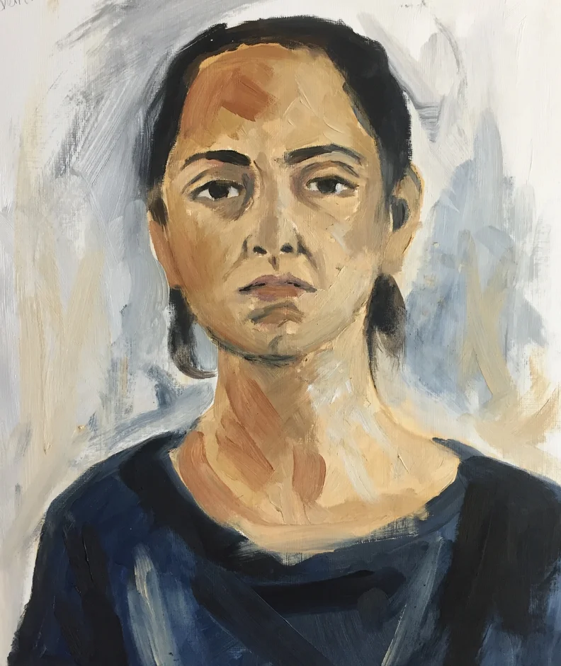  Neda, 2018  Oil on paper  Approx. 40 x 30cm  Unique piece  For sale  