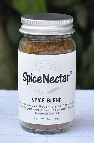 SpiceNectar is a special blend of 4 tropical spices to be sprinkled on food and drinks.