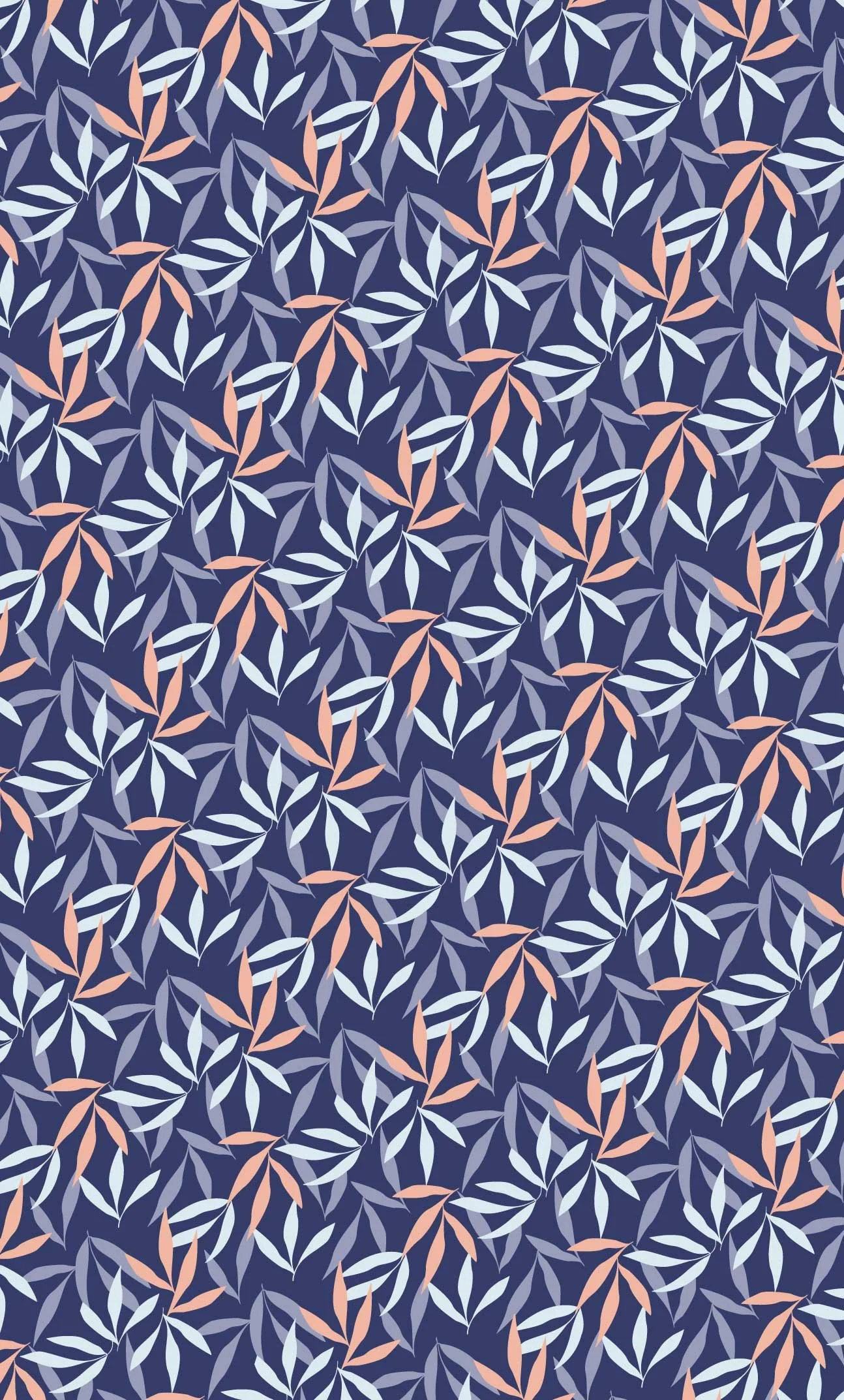 Arabesque leaves blue apricot