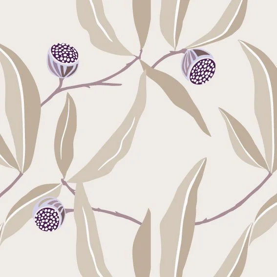 Arabesque Mauve on buff