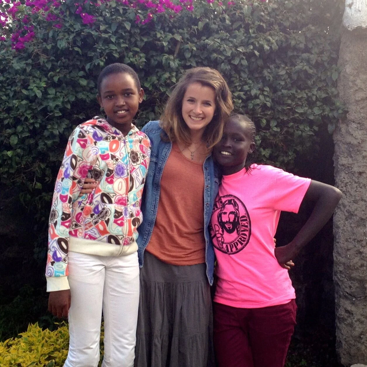 2014 - Caitlin in kenya with two rescued girls
