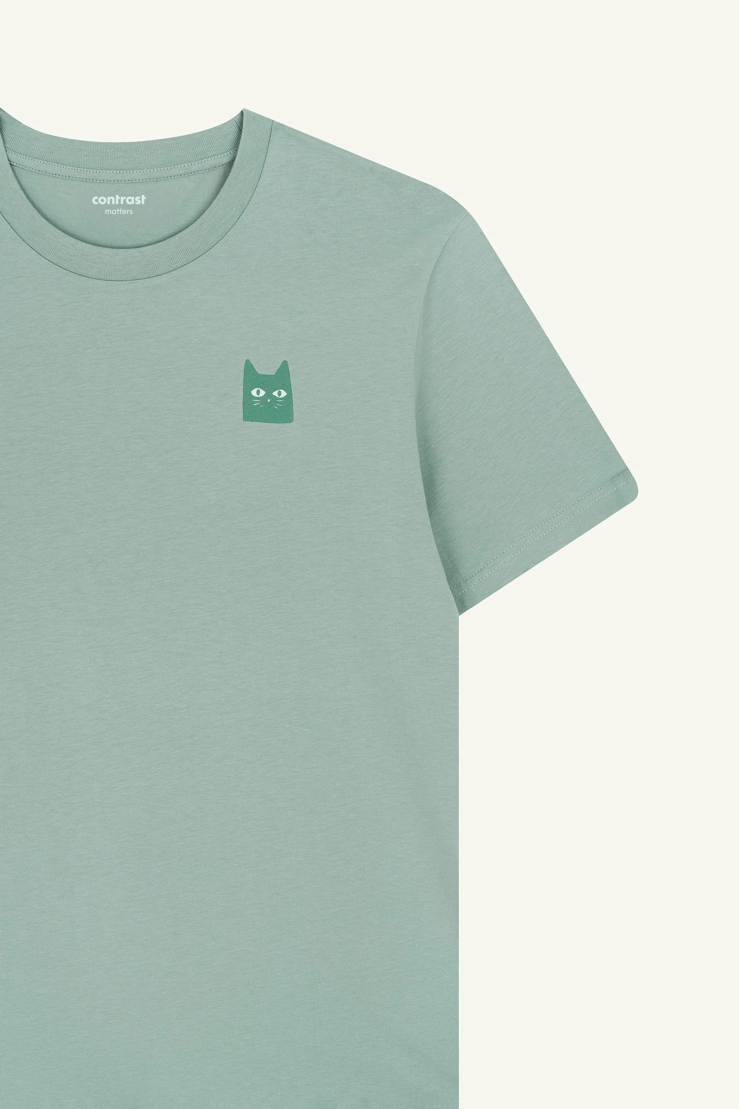 Contrast designer graphic tees collection featuring Pixel Cat t-shirt graphic design in soft organic fabric.