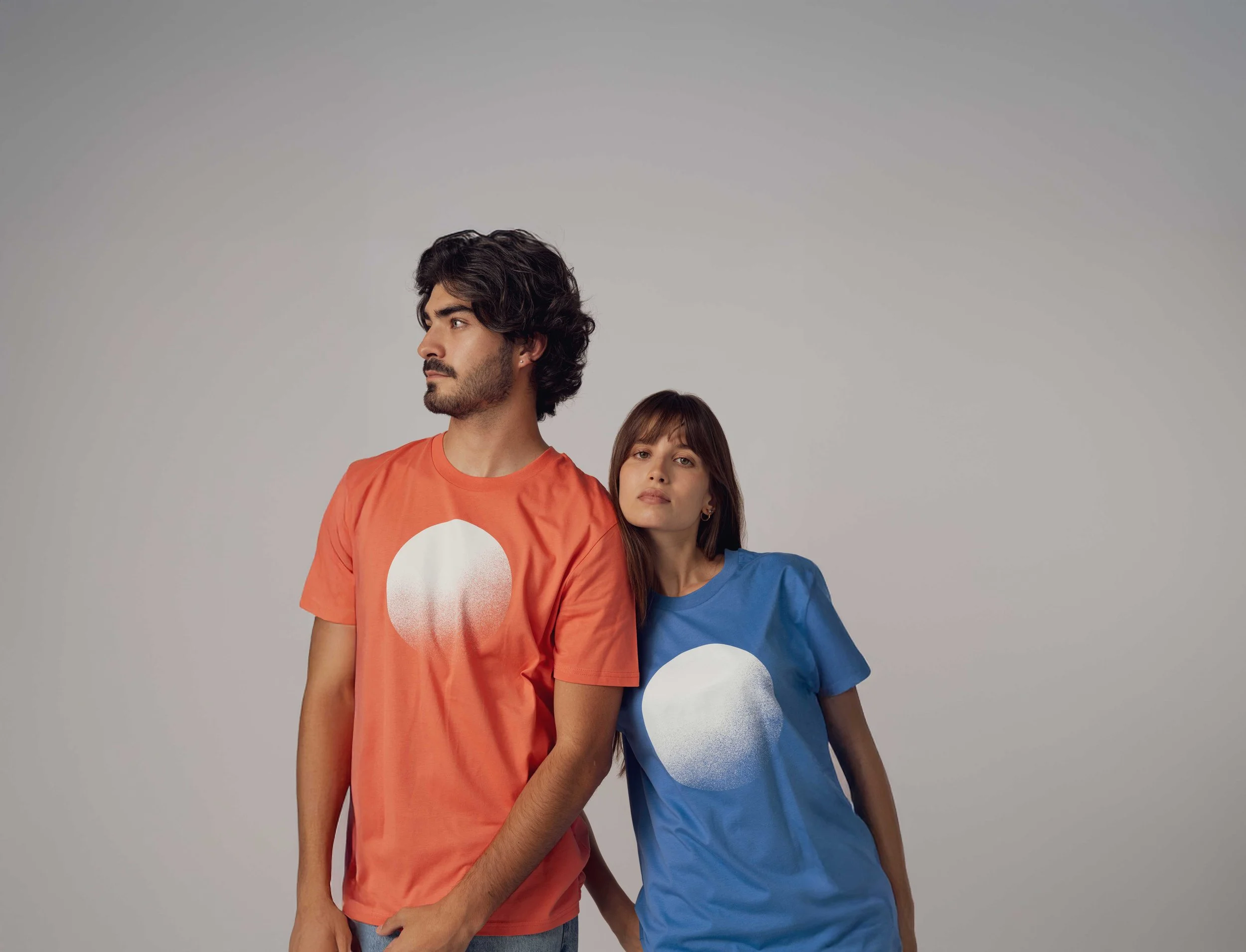 Contrast fashion banner showcasing sustainable graphic tees, organic cotton streetwear with unique minimalist design