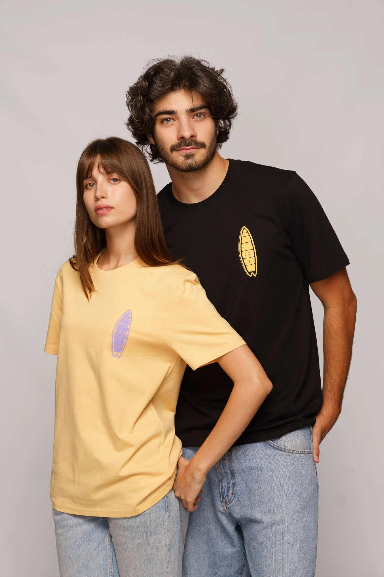 Contrast sustainable fashion with organic cotton graphic tees, minimalist streetwear for men and women in bold graphic design