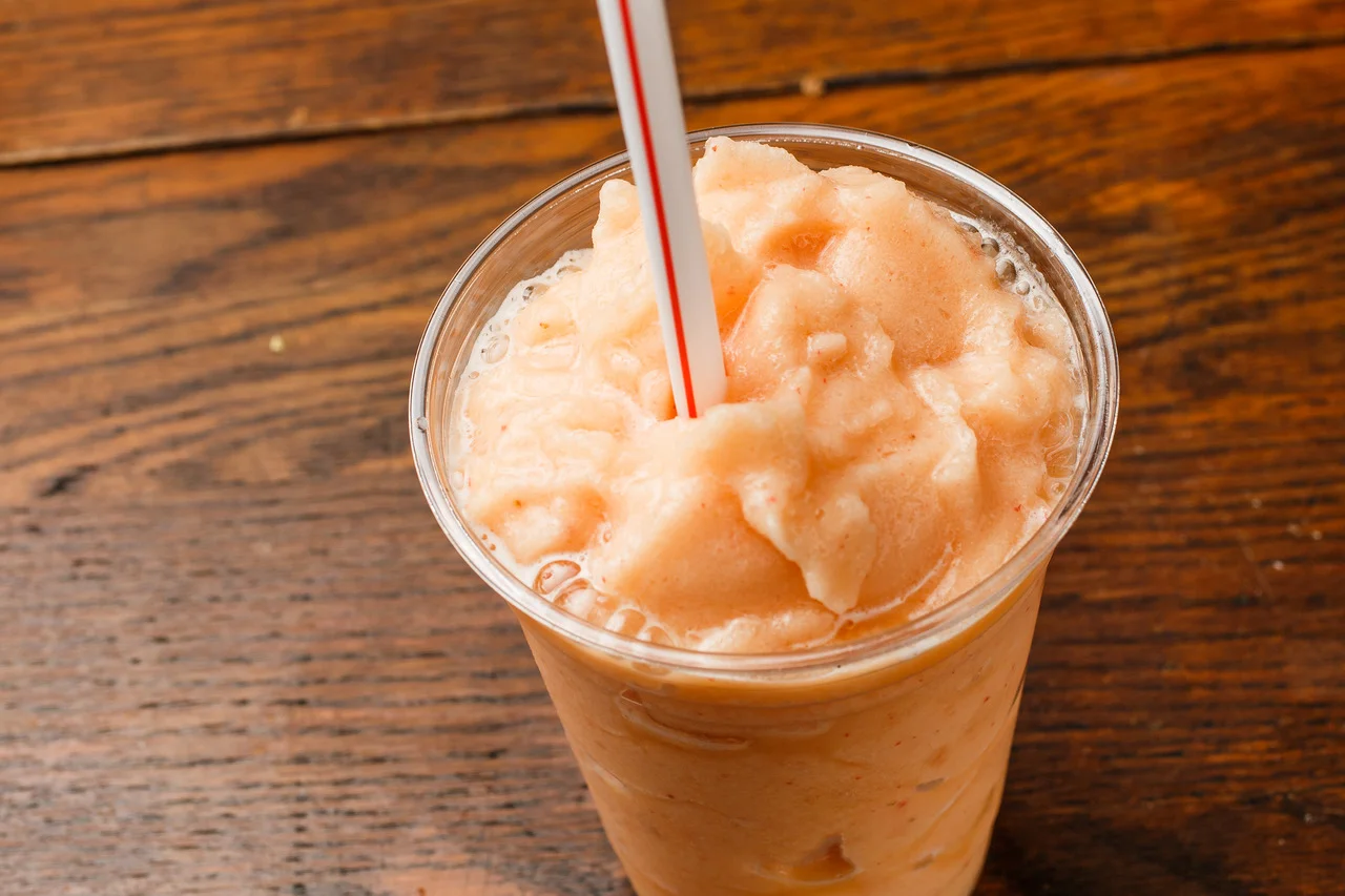 California Dreamin' Pineapple juice, bananas, mangos, strawberries.pineapples, peaches