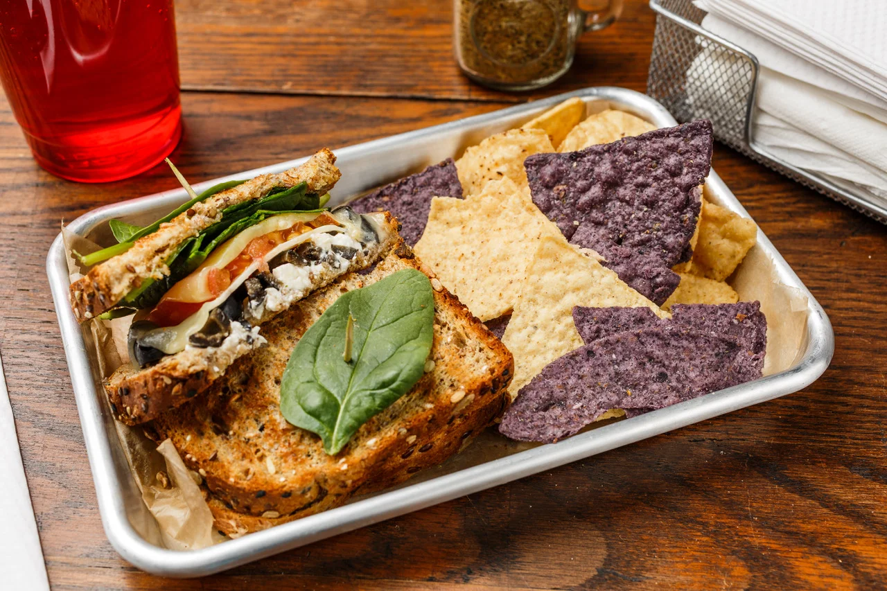 Big Cheese Cream cheese, black olives, tomato, Swiss and Monterey Jack cheese, spinach, mayo, and spike seasoning. Make into salad, sandwich, or wrap. $5.29