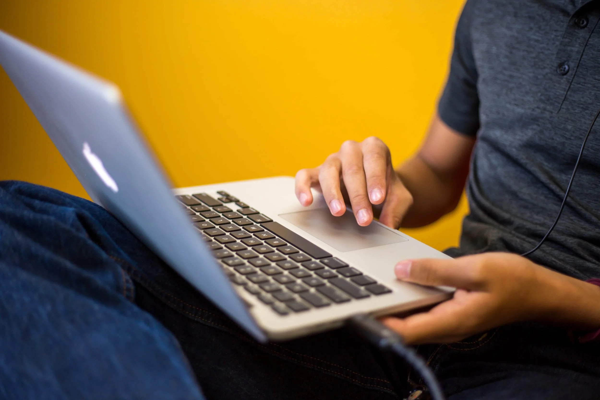 person on laptop computer