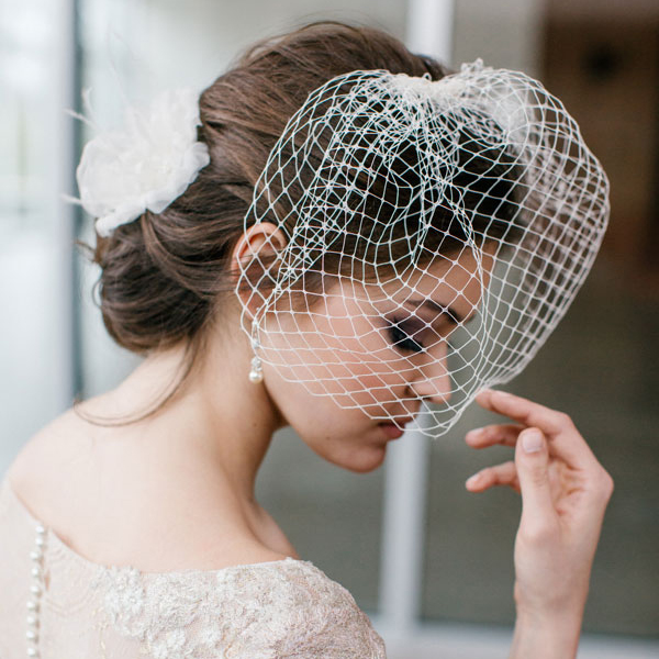 Mini birdcage veil bridal wedding