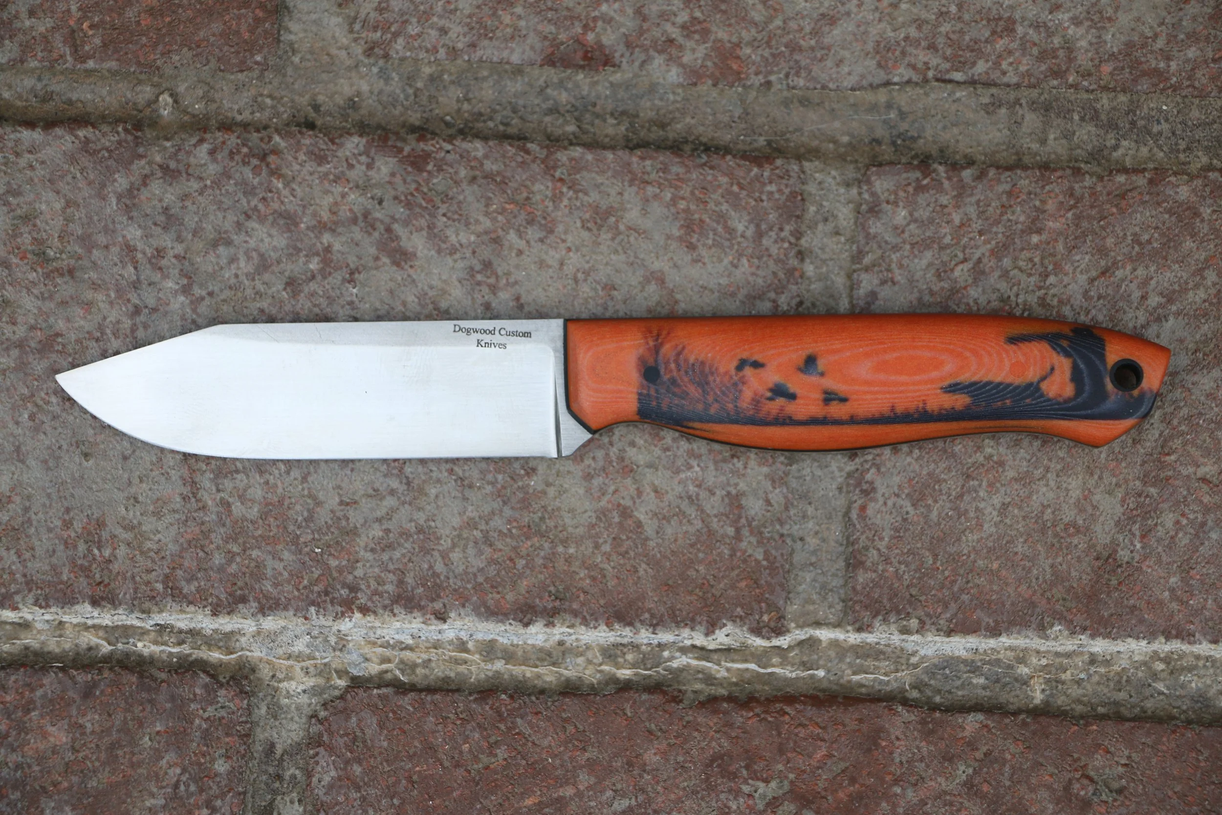 Echo-4   Quail rising paper micarta black micarta pin, liner, lanyard tube