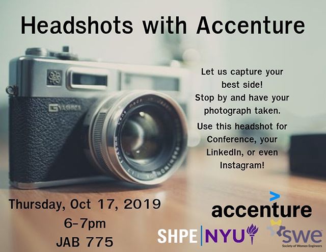 Headshots! Headshots! Come get your Headshots! T minus 40 minutes! Recruiters will be here from 6-7pm. Expand your network!