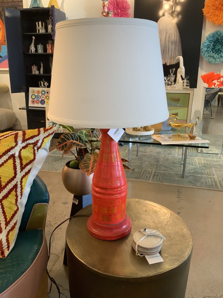 Vintage Orange Peace Sign Lamp