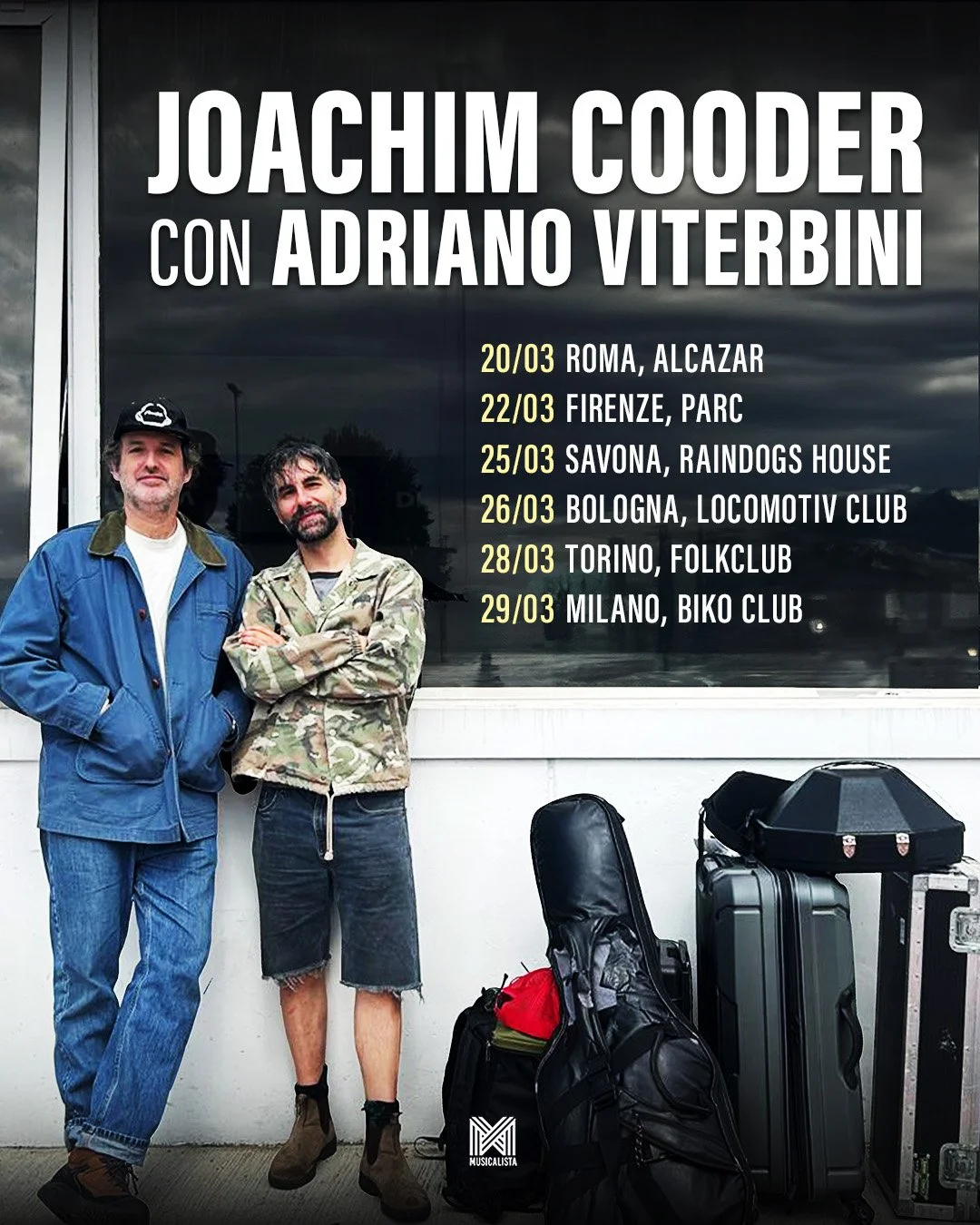      

 
    Joachim Cooder Returns to Italy in March!    Joachim Cooder will be accompanied by Adriano Viterbini for the first shows of 2026.  Ticket links are  here   20-03-2026  Rome, IT - Alcazar  22-03-2026Firenze, IT -   Palazzina Ex Fabbri - P