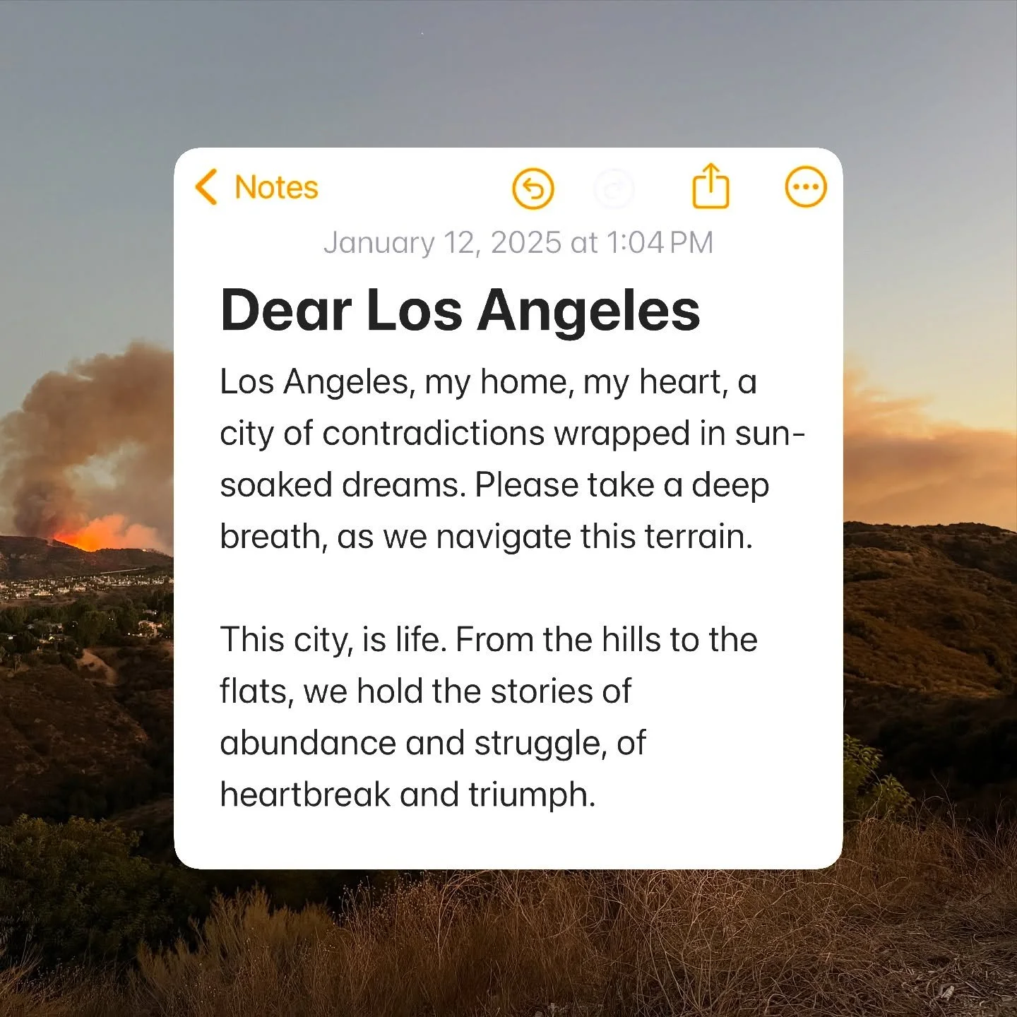 Here&rsquo;s what LA Needs: 

- Love 
- Support 
- Resources 

What we don&rsquo;t need: 

- Conspiracy Theories 
- Misinformation 
- Hate 

Call a friend, donate what you can, and practice lovingkindness.

Reposting from final image: 

To the dreame
