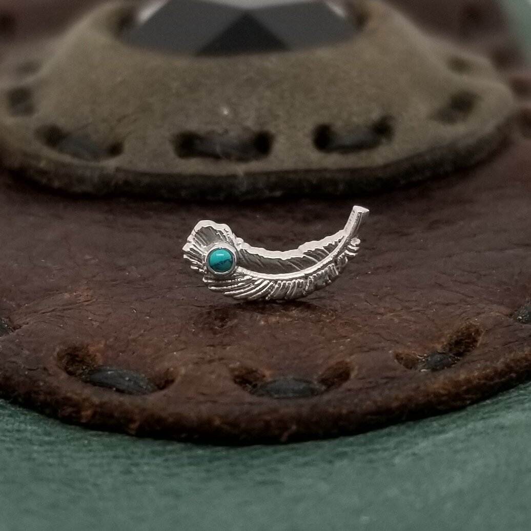 Body Gems - 14k Feather and Stone Threadless End — SUBA Piercing & Fine  Jewelry